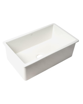 ALFI brand ABF3018UD-W White 30 x 18 Fireclay Undermount / Drop In Fireclay Kitchen Sink