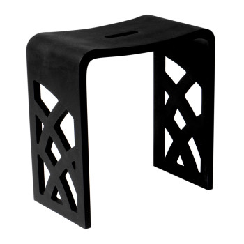 ALFI brand ABST88BM Black Matte Solid Surface Resin Bathroom / Shower Stool