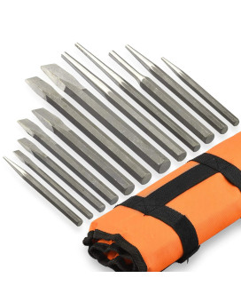 Neiko 02623A Cold Chisel And Punch Set 12 Piece Crv Steel Remove Pins And Bushings Cut Or Split Steel Objects