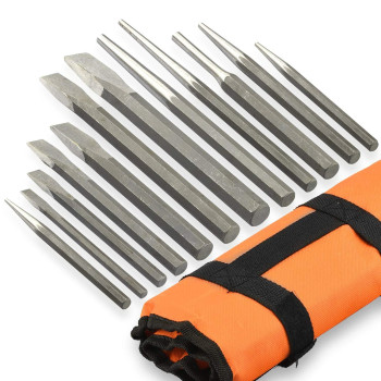 Neiko 02623A Cold Chisel And Punch Set 12 Piece Crv Steel Remove Pins And Bushings Cut Or Split Steel Objects