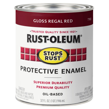 Rustoleum 7765502 Stops Rust Brush On Paint Quart Gloss Regal Red