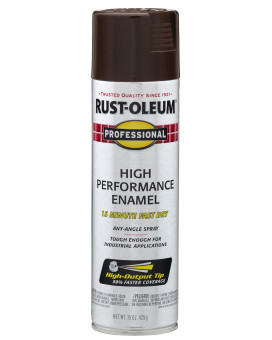 Rustoleum 7548838 Professional High Performance Enamel Spray Paint 15 Oz Gloss Dark Brown