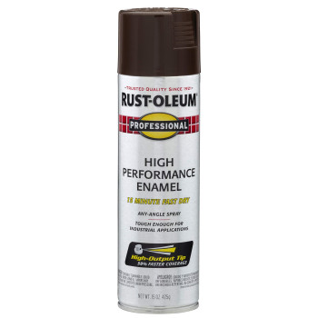 Rustoleum 7548838 Professional High Performance Enamel Spray Paint 15 Oz Gloss Dark Brown