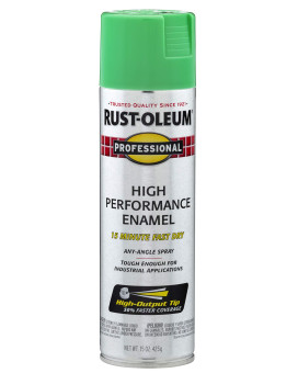 Rustoleum 7533838 Professional High Performance Enamel Spray Paint 15 Oz Gloss Safety Green