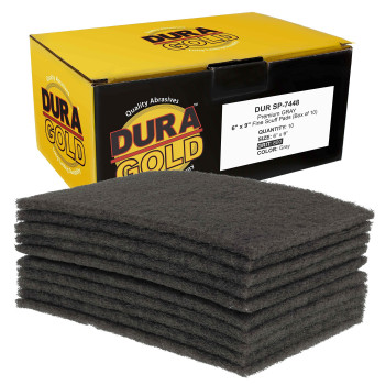 Duragold Premium 6 X 9 Gray Ultra Fine General Purpose Scuff Pads Box Of 10 Final Scuffing Scouring Sanding Cleaning