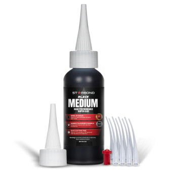 Starbond 2 Oz Black Medium Ca Glue Premium Cyanoacrylate Super Glue Crack Filler 150 Cps Viscosity For Woodworking Woodturni