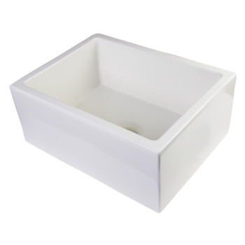 ALFI brand AB2418SB-B 24 Biscuit Smooth Thick Wall Fireclay Single Bowl Farm Sink