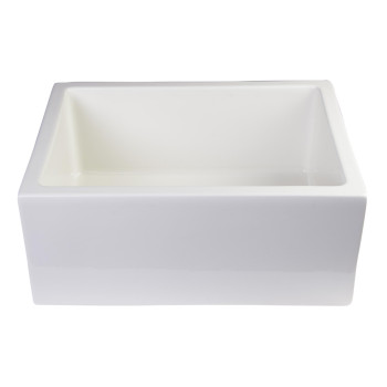 ALFI brand AB2418SB-B 24 Biscuit Smooth Thick Wall Fireclay Single Bowl Farm Sink