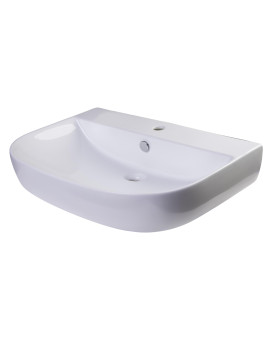 ALFI brand AB112 28 White D-Bowl Porcelain Wall Mounted Bath Sink