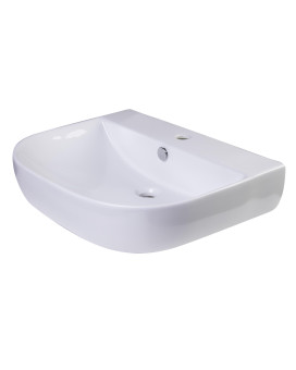 ALFI brand AB111 24 White D-Bowl Porcelain Wall Mounted Bath Sink