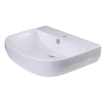 ALFI brand AB111 24 White D-Bowl Porcelain Wall Mounted Bath Sink