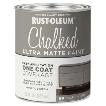 Rustoleum Decorative 285141 Ultra Matte Interior Chalked Paint 30 Oz Country Gray 30 Fl Oz