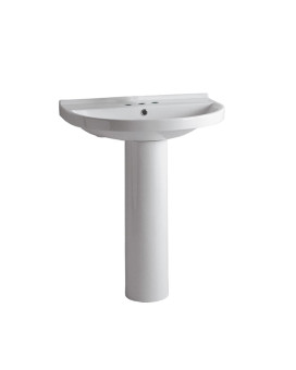 Isabella Collection U-Shaped, Tubular Pedestal Sink with Widespread Faucet Driliing