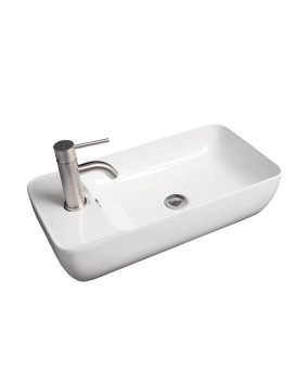 Isabella Collection Rectangular Above Mount Basin with Integrated Rectangular Bowl and a Center Drain