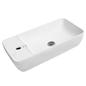 Isabella Collection Rectangular Above Mount Basin with Integrated Rectangular Bowl and a Center Drain