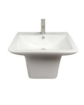 Isabella Collection Wall Mount Basin with Integrated Rectangular Bowl and a Center Drain