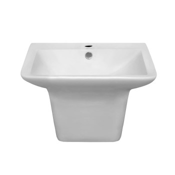 Isabella Collection Wall Mount Basin with Integrated Rectangular Bowl and a Center Drain