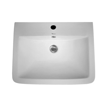 Isabella Collection Wall Mount Basin with Integrated Rectangular Bowl and a Center Drain