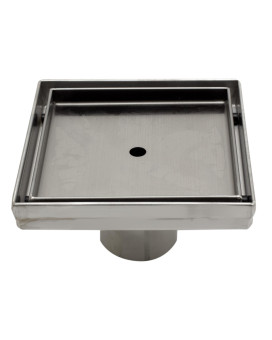 ALFI brand ABSD55A 5 x 5 Modern Square Stainless Steel Shower Drain w/o Cover