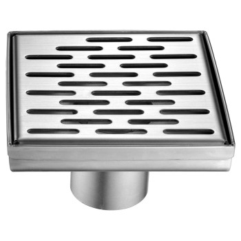 ALFI brand ABSD55C 5 x 5 Modern Square Stainless Steel Shower Drain with Groove Holes