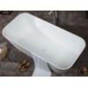 ALFI brand AB9952 67 White Rectangular Solid Surface Smooth Resin Soaking Bathtub