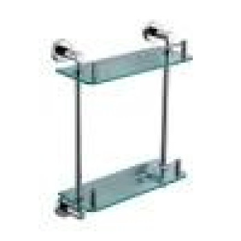 ALFI brand AB9549 Polished Chrome Wall Mounted Double Glass Shower Shelf Bathroom Accessory