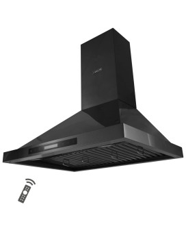 Vesta Frankfurt 30 Inches Black Wall Mount Range Hood 900 Cfm Stainless Steel Kitchen Chimney Vent With Touch Control 2 Pcs Baff