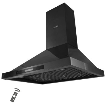 Vesta Frankfurt 30 Inches Black Wall Mount Range Hood 900 Cfm Stainless Steel Kitchen Chimney Vent With Touch Control 2 Pcs Baff