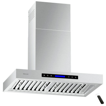 Ekon Wall Mount Range Hood 30 900 Cfm Range Hood Stainless Steel Kitchen Hood Vent With 4 Speeds Touch Panel Control Lcd Disp