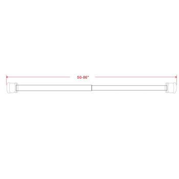 Design House 564203 Classic Adjustable 51 To 86Inch Shower Rod For Bathroom Chrome