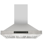 Vesta 800Cfm 30 Stainless Steel Wall Mounted Range Hood 6 Speeds Touch Screen And Gesture Control 6 Top Round Vent Baffle