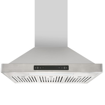 Vesta 800Cfm 30 Stainless Steel Wall Mounted Range Hood 6 Speeds Touch Screen And Gesture Control 6 Top Round Vent Baffle