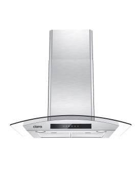 Wall Mount Range Hood 30 Inch With Soft Touch Control In Stainless Steel Tempered Glass Stove Vent Hood For Kitchen With 3 Sp