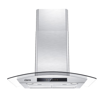 Wall Mount Range Hood 30 Inch With Soft Touch Control In Stainless Steel Tempered Glass Stove Vent Hood For Kitchen With 3 Sp