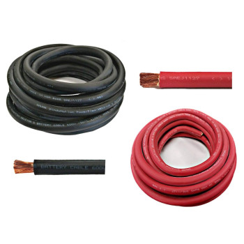 2 Gauge 2 Awg 15 Feet Black 15 Feet Red Welding Battery Pure Copper Flexible Cable Wire Car Inverter Rv Solar