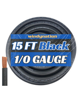 Wni 10 Gauge 15 Feet Black 10 Awg Ultra Flexible Welding Battery Copper Cable Wire Made In The Usa Car Inverter Rv Sola