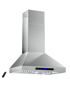 Range Hoods 36 Inch Ekon Wall Mount Range Hood Stainless Steel 900 Cfm Touch Panel Control With Remote And Lcd Display 4 Pc