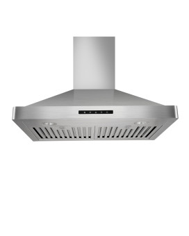 Vesta Milan 30 Inches 800Cfm Stainless Steel European Style Wall Mount Range Hood With Led Lights Touch Screen Round Front Edges