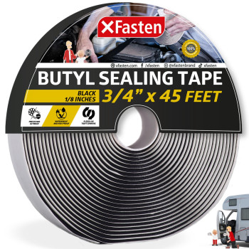 Butyl Tape Rv Black 34 In X 45 Ft 18 In Thick Edpm Butyl Rubber Sealant Tape Roof Patching Boat Sealing Leak Proof Butyl