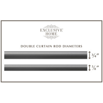 Exclusive Home Topper Double Curtain Rod And Finial Set Gunmetal 66120