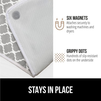 Gorilla Grip Ironing Mat Portable Ironing Pad Magnetic Ironing Blanket For Top Of Washer Dryer Table Top Countertop Silico