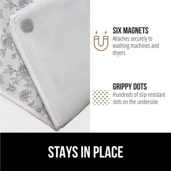 Gorilla Grip Ironing Mat Portable Ironing Pad Magnetic Ironing Blanket For Top Of Washer Dryer Table Top Countertop Silico