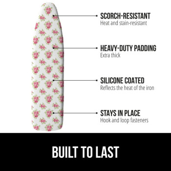 Gorilla Grip Ironing Board Cover Silicone Coating Full Size Scorch Resistant Padding Heavy Duty Iron Pad Covers Standard Boar