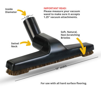 All Parts Etc Vacuum Floor Brush Attachment For Vacuum Accessories And Attachments 1 14 Includes Two Adapters For 1 38