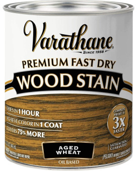 Varathane 333660 Premium Fast Dry Wood Stain Quart Aged Wheat