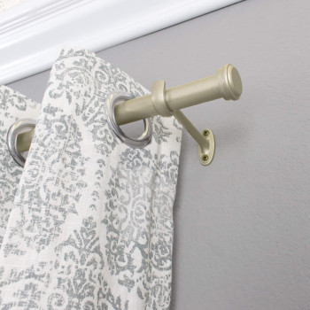 Decopolitan End Cap Single Curtain Rod Set 36 To 72Inch Light Gold