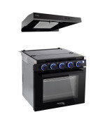 Recpro Rv Stove Gas Range 21 Tall 3 Burner 18 Cu Ft 7100 Btu Optional Vented Range Hood Black Or Silver Color Op