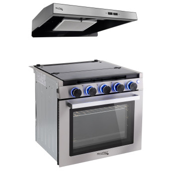 Recpro Rv Stove Gas Range 21 Tall 3 Burner 18 Cu Ft 7100 Btu Optional Vented Range Hood Black Or Silver Color Op