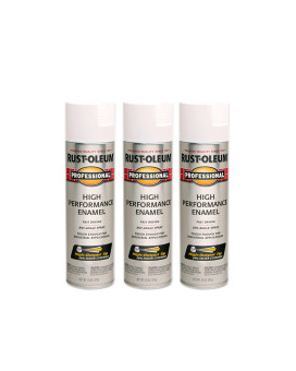 Rustoleum 2391083Pk Professional High Performance Enamel Spray Paint 15 Oz Semigloss White 3 Pack