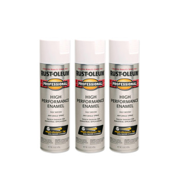 Rustoleum 2391083Pk Professional High Performance Enamel Spray Paint 15 Oz Semigloss White 3 Pack